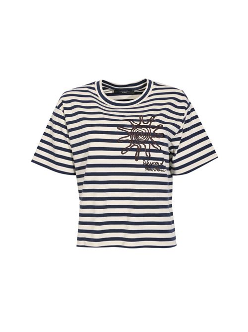T-shirt WKDSABATO in jersey di cotone con stampa a righe e ricamo WEEKEND MAX MARA | 2615941112600005